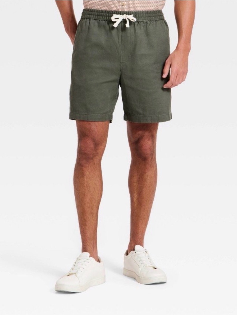Men’s Olive Green 7” the Vintage Drawstring Shorts by Goodfellow -Large NWT